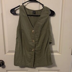 SHEIN Olive Green Button-Up Top